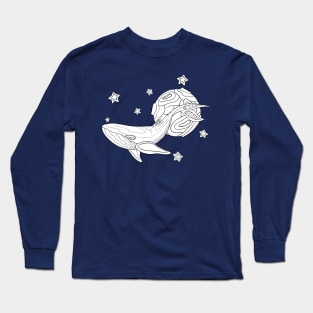 White whale among the stars Long Sleeve T-Shirt